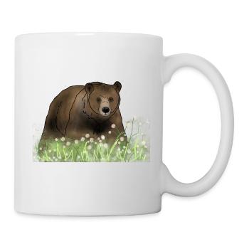 Bear in flower meadow - Mug - white - Right