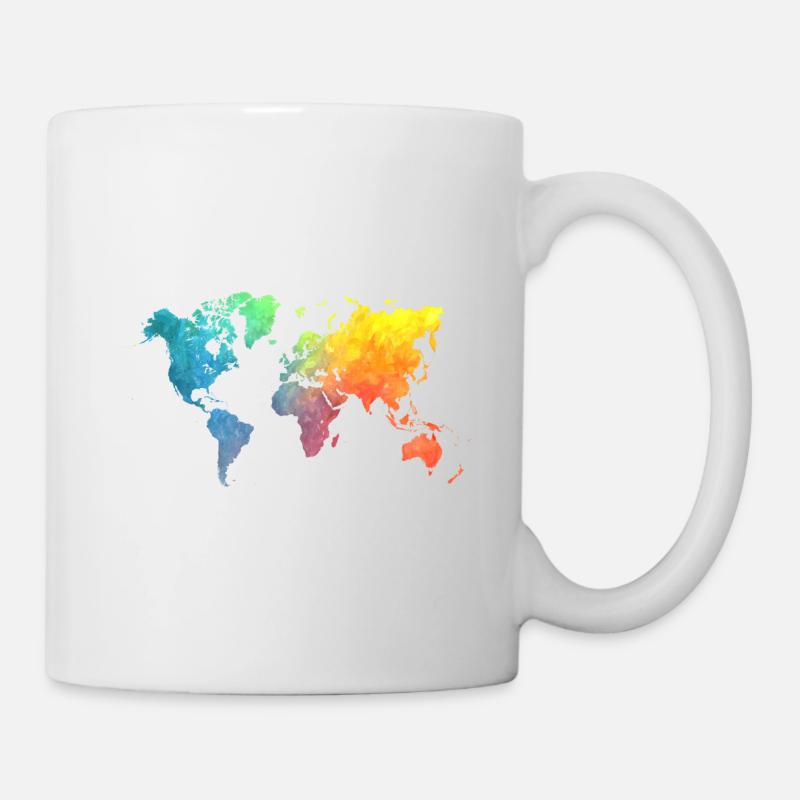 couleurs des cartes du monde - Mug blanc - blanc
