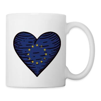 Europe drapeau coeur UE Européens - Mug blanc - blanc - Droite