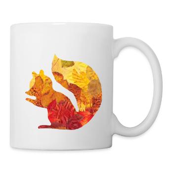 Eichhörnchen aus Blätter - Tasse - Weiß - Rechts