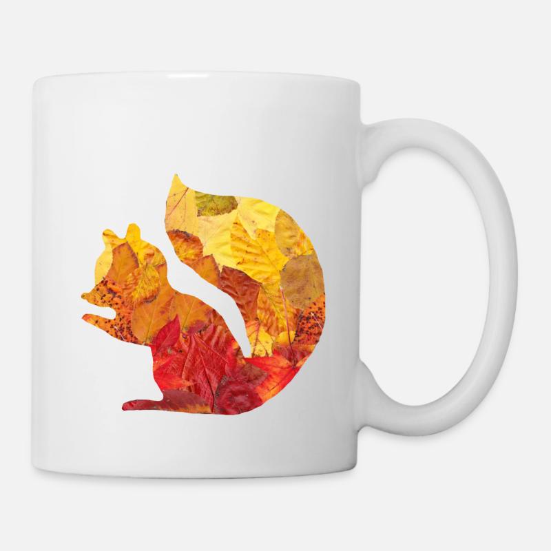 Squirrels from leaves - Mug - white