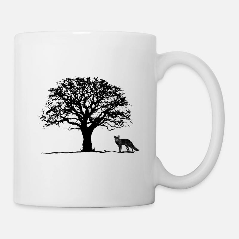 Baum, Fuchs - Tasse - Weiß