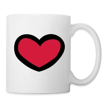 Herz / Heart / Coeur / - Tasse - Weiß - Rechts
