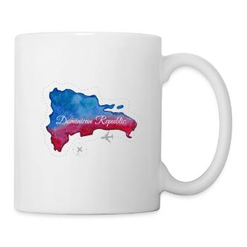 Map blue red Dominican Republic - Mug - white - Right