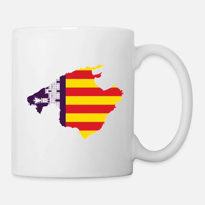 Mallorca Flagge Umriss - Tasse - Weiß