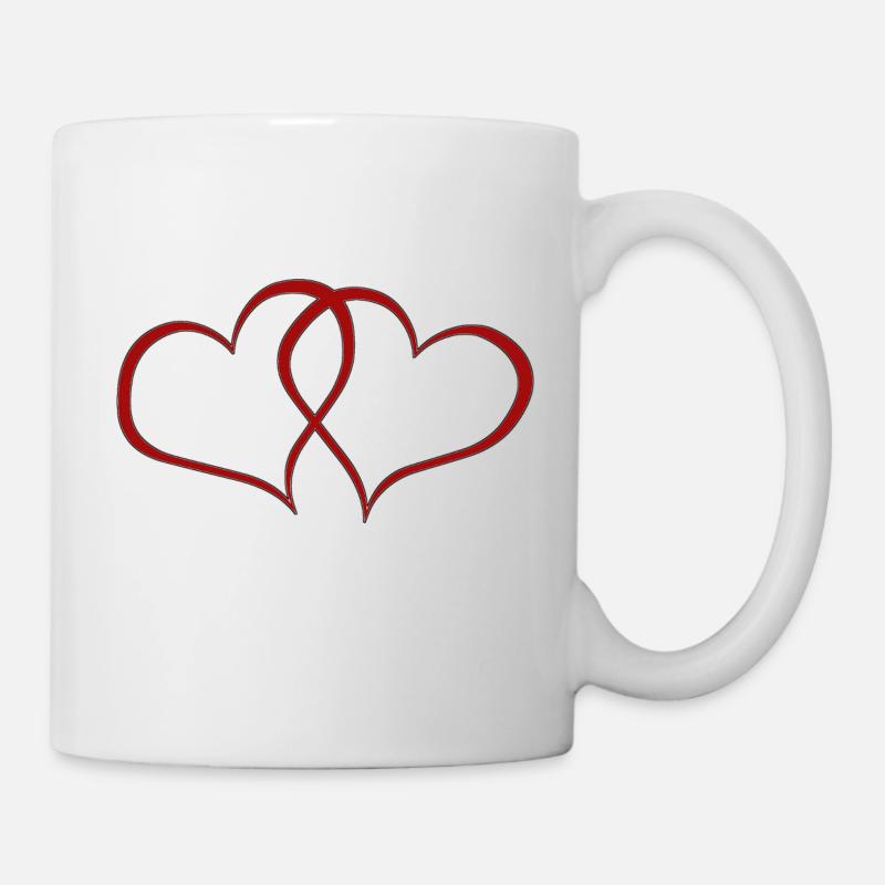 two red hearts - Mug - white