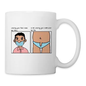 Maske Maskenpflicht Meme mit Nase und Penis - Tasse - Weiß - Rechts