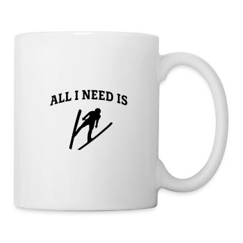 Tout ce dont j'ai besoin c'est du saut à ski - Mug blanc - blanc - Droite