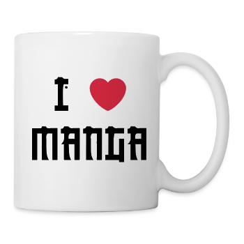 Ich liebe Manga-Maske - Tasse - Weiß - Rechts