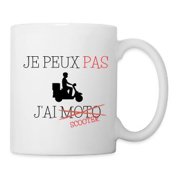 Je peux pas j'ai moto - Mug blanc - blanc - Droite