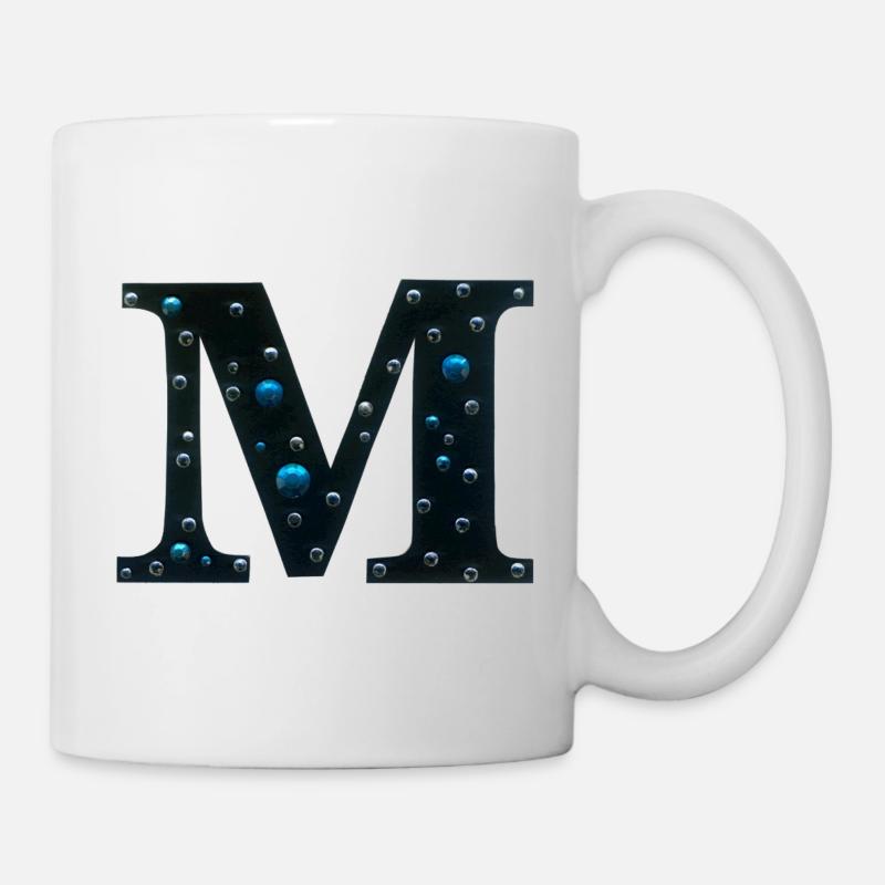 M-Monogramm mit Galaxie-Motiv - Tasse - Weiß