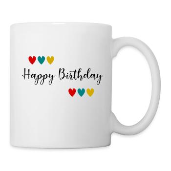 Birthday. HAPPY BIRTHDAY. Happy birthday. - Mug - white - Right