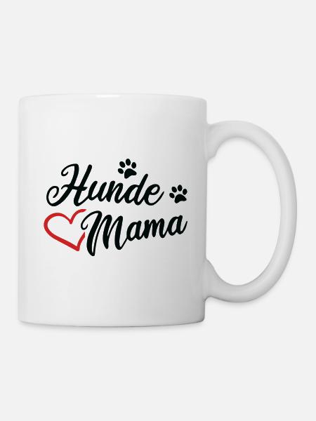 Hundemama Hundebesitzer Hund Herz Pfote - Tasse - Weiß