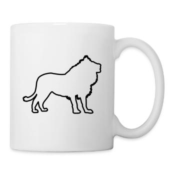 Lion Silhouette Contour - Mug blanc - blanc - Droite
