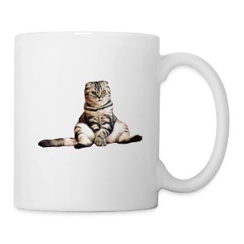 Scottish Fold Katze StickerSüß - Tasse - Weiß - Rechts