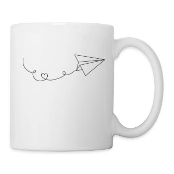 Avion en papier - Mug blanc - blanc - Droite