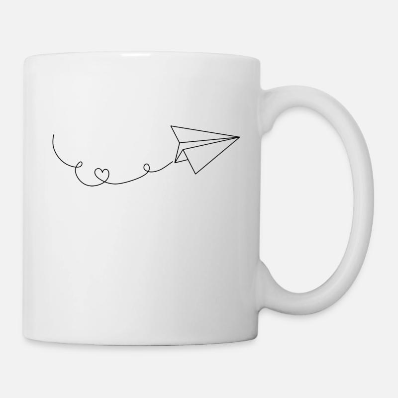Avion en papier - Mug blanc - blanc
