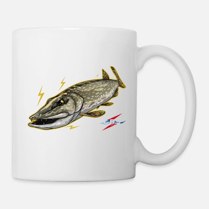 Hecht-Design von LBS - Tasse - Weiß