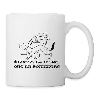 Bretagne hermine plutôt la mort que la souillure - Mug blanc - blanc - Droite