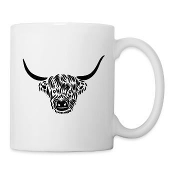 Vache agriculteur cadeau de haute terre - Mug blanc - blanc - Droite