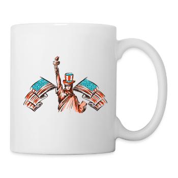 USA TORCH AMERICA 4TH JULY FOURTH STARS STRIPES - Mug - white - Right