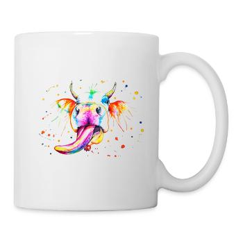 Cow that sticks out its tongue - Mug - white - Right