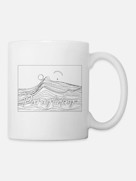 Paragliding Paralining Gleitschirm Sonnenuntergang - Tasse - Weiß
