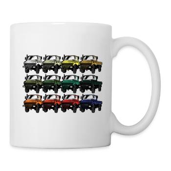 Farbpalette Unimog - Oldtimer - Regenbogen anders - Tasse - Weiß - Rechts