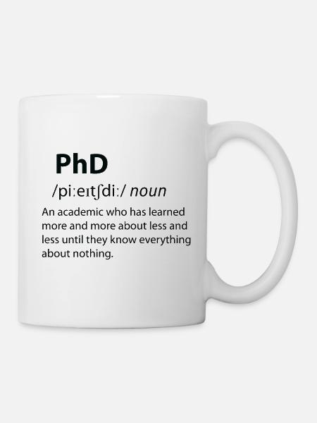 PhD Funny Dictionary Definición - Kop/krus - hvid