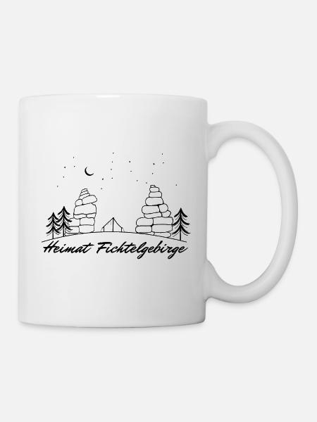 Heimat Fichtelgebirge Steinformation - Tasse - Weiß