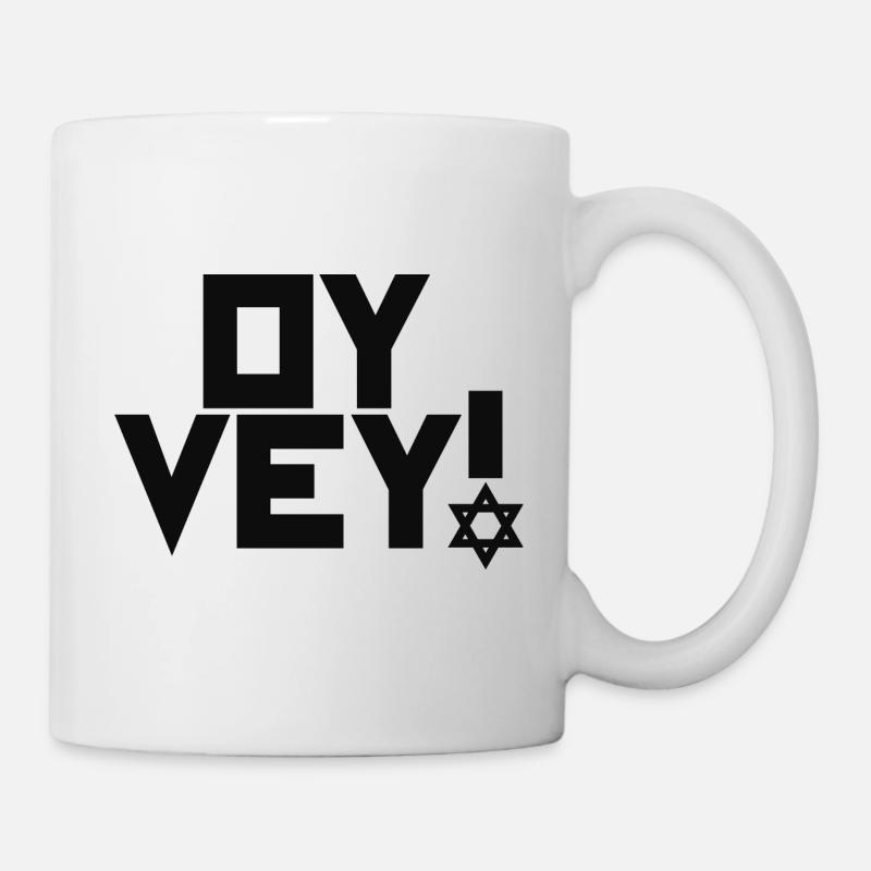 Drôle de phrase yiddish - Oy Vey, cadeau juif de noël - Mug blanc - blanc