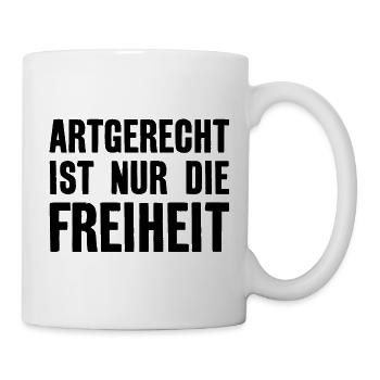 ARTGERECHT IST NUR DIE FREIHEIT VEGAN VEGANER - Tasse - Weiß - Rechts