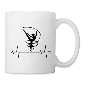Rhythmische Gymnastik Bandgymnastik Mädchen Herzschlag - Tasse - Weiß - Rechts