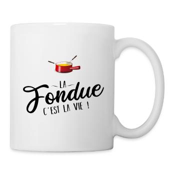 La fondue c'est la vie noir p - Mug blanc - blanc - Droite