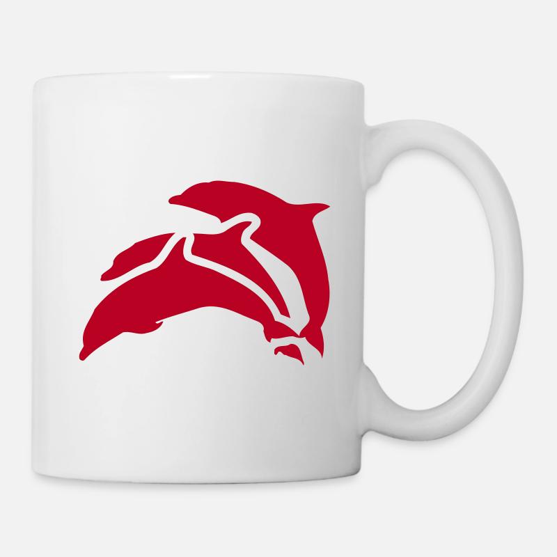 drei delfine - Tasse - Weiß