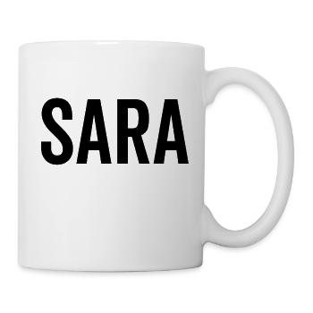 Sara Custom Name Font Text Birthday - Mug - white - Right