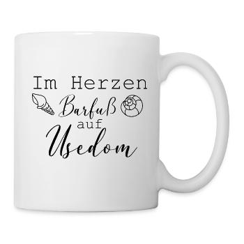 Im Herzen Barfuß auf Usedom Insel - Tasse - Weiß - Rechts