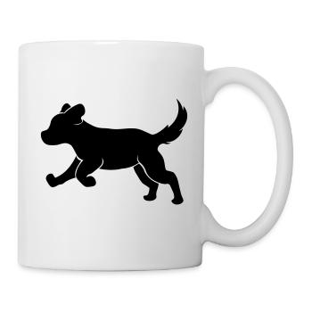 Niedlicher Hund Welpen Nachwuchs Hundebaby - Tasse - Weiß - Rechts