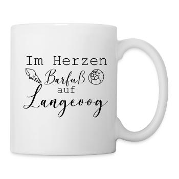Im Herzen Barfuß auf Langeoog - Tasse - Weiß - Rechts