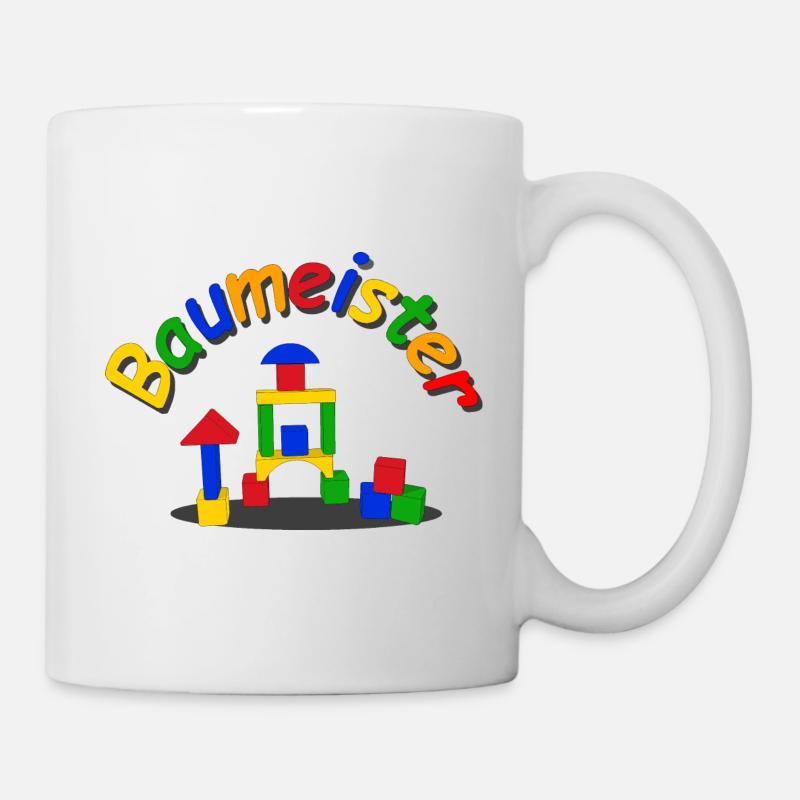 Baustein Meister - Tasse - Weiß