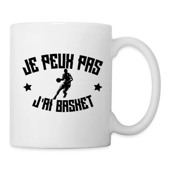 Je Peux Pas J'ai Basket - Mug blanc - blanc - Droite