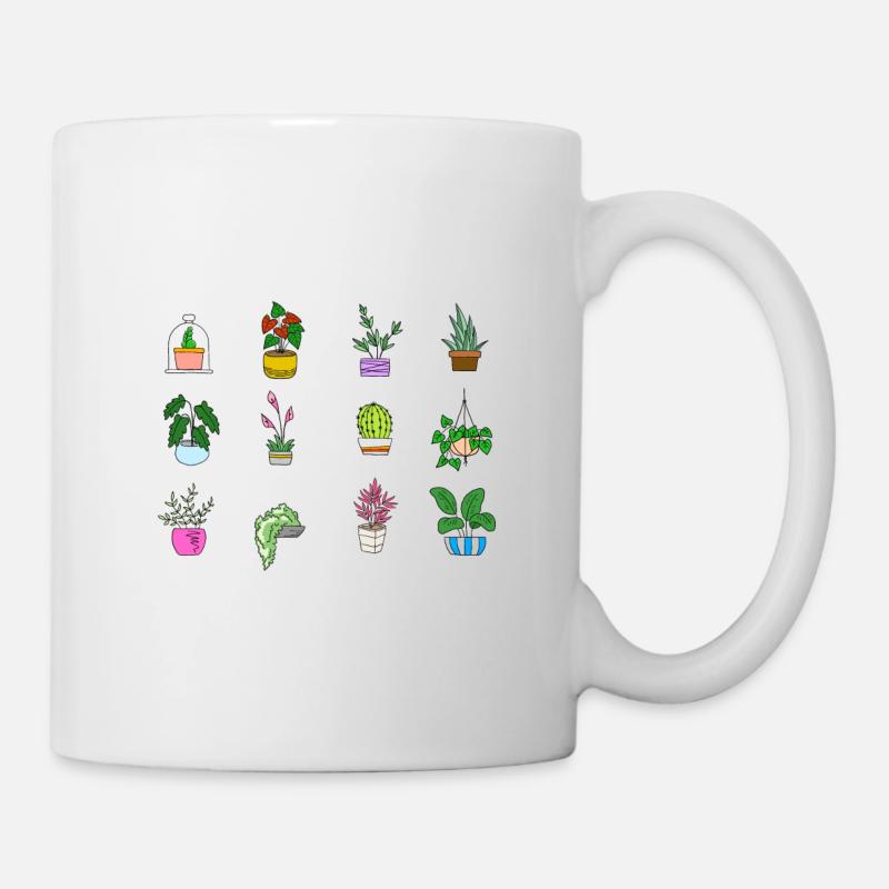 Topfpflanzen - Tasse - Weiß