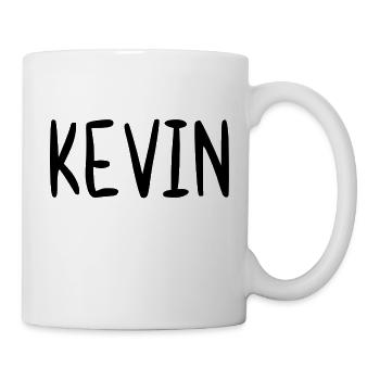 Kevin Custom Name Schriftart Text Geburtstag - Tasse - Weiß - Rechts
