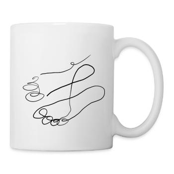 Barefoot paths go line art - Mug - white - Right
