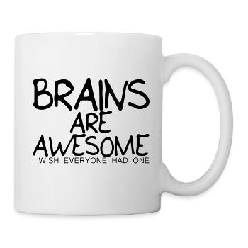 Les cerveaux sont géniaux, j’aimerais que tout le monde en ait un 3 - Mug blanc - blanc - Droite