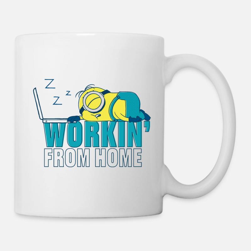 Les Minions Stuart Travail À La Maison - Mug blanc - blanc