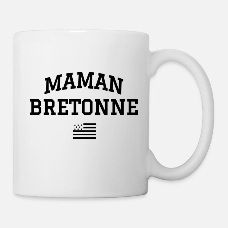 MAMAN BRETONNE Drapeau - Mug blanc - blanc