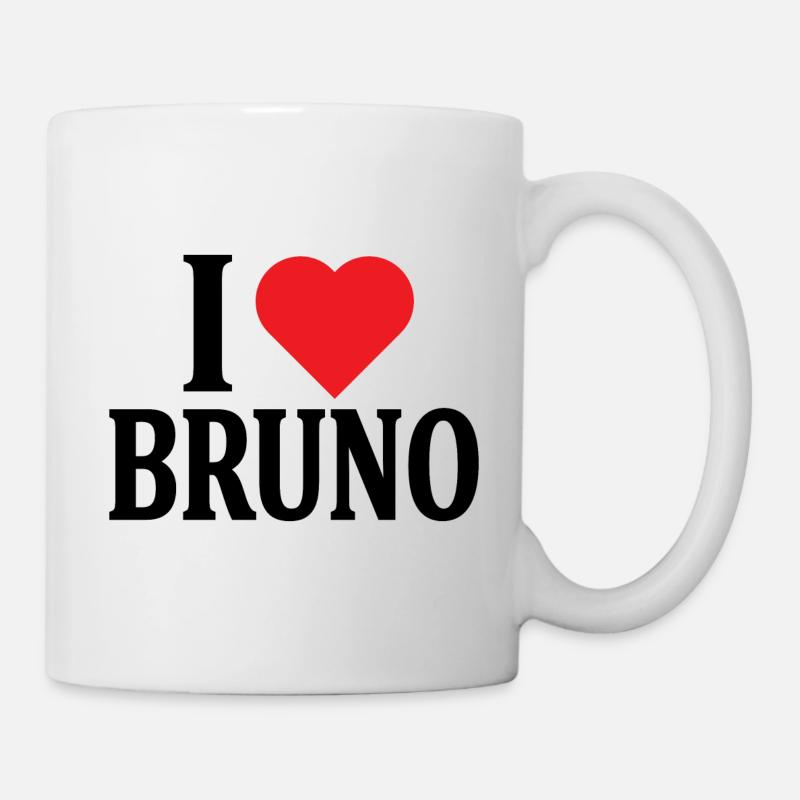 T-Shirt Ich liebe Bruno T-Shirt Geschenkidee - Tasse - Weiß