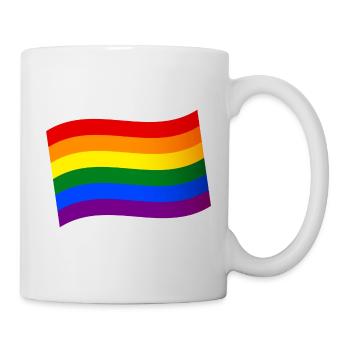 RAINBOW FLAG gay pride LGBT LGBTQ Love is Love - Mug - white - Right