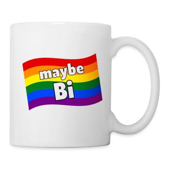 Peut-être Bi Peut-être bisexuel drapeau arc-en-ciel fierté LGBTQ - Mug blanc - blanc - Droite